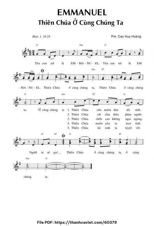 Emmanuel Thiên Chúa ở cùng chúng ta - Cao Huy Hoàng - trang 1
