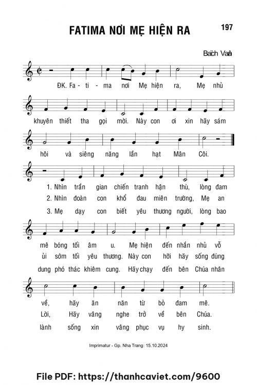 Fatima nơi Mẹ hiện ra - Lm. Bạch Vân - trang 1