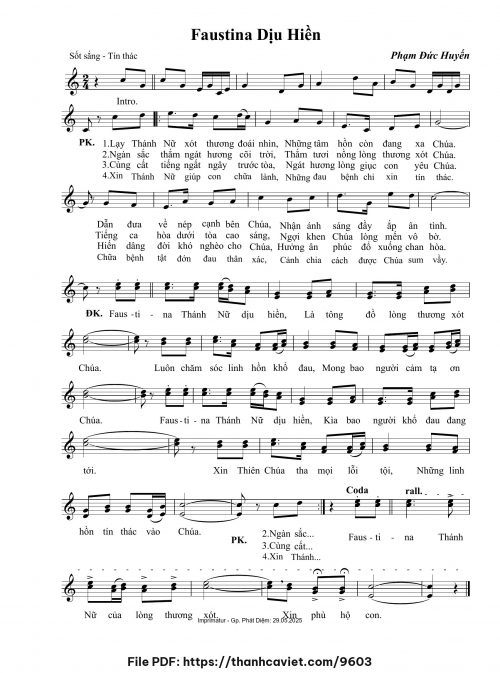 Faustina dịu hiền - Phạm Đức Huyến - trang 1