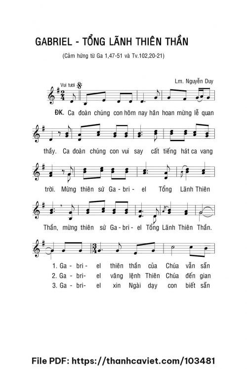 Gabriel Tổng Lãnh Thiên Thần - Lm. Nguyễn Duy - trang 1