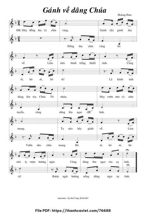 Gánh về dâng Chúa - Hoàng Đan - trang 1