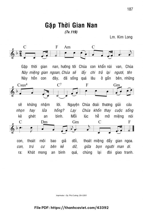 Gặp thời gian nan - Lm. Kim Long - trang 1