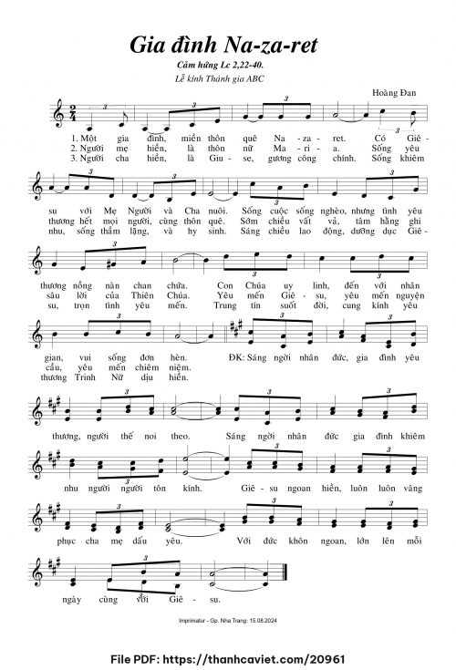 Gia đình Nazaret [Lễ Thánh Gia ABC] - Hoàng Đan - trang 1