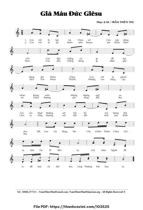 Giá Máu Đức Giêsu - Trầm Thiên Thu - trang 1