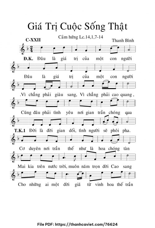 Giá trị cuộc sống thật - Lm. Thanh Bình - trang 1