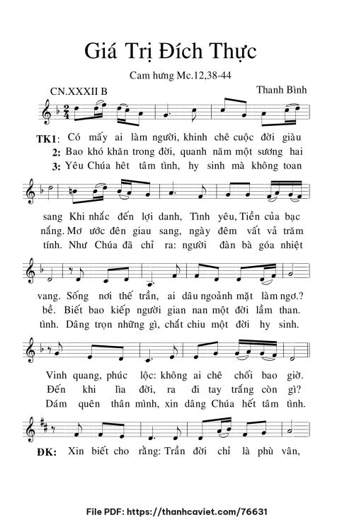 Giá trị đích thực - Lm. Thanh Bình - trang 1