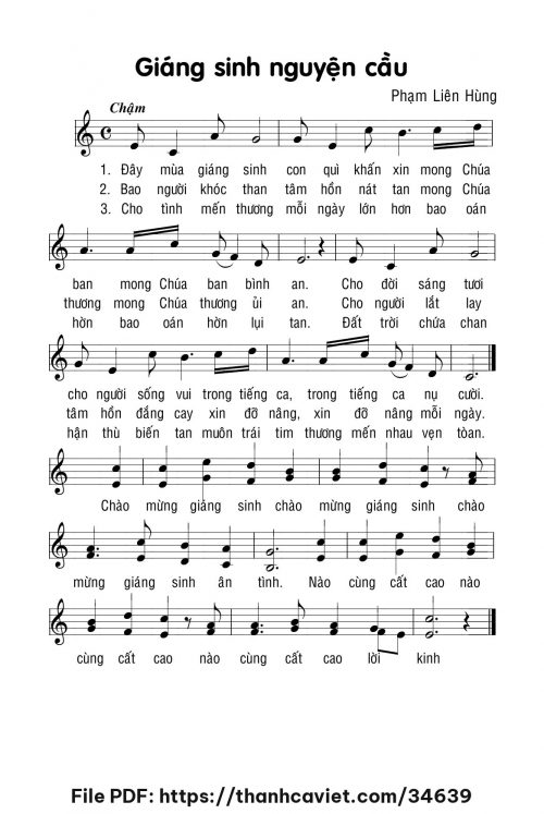 Giáng Sinh nguyện cầu - Lm. Phạm Liên Hùng - trang 1