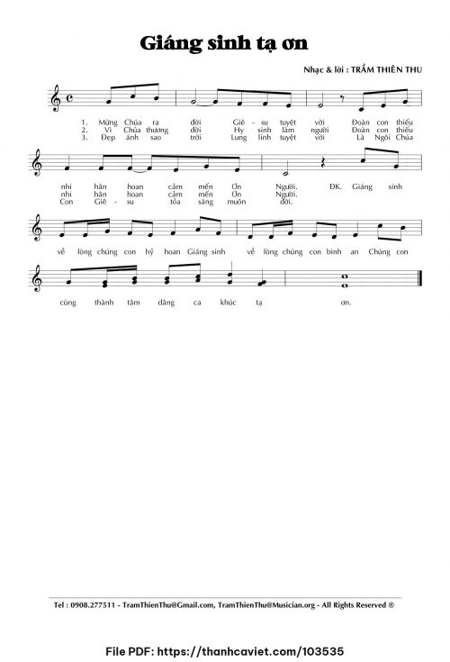 Giáng sinh tạ ơn - Trầm Thiên Thu - trang 1