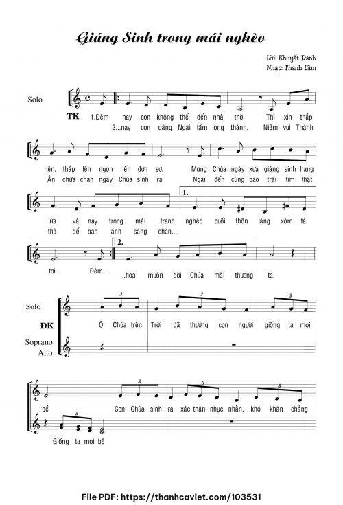 Giáng Sinh trong mái nghèo - Thanh Lâm (Giuse) - trang 1