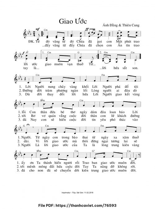 Giao ước - Lm. Ánh Đăng - Thiên Cung - trang 1