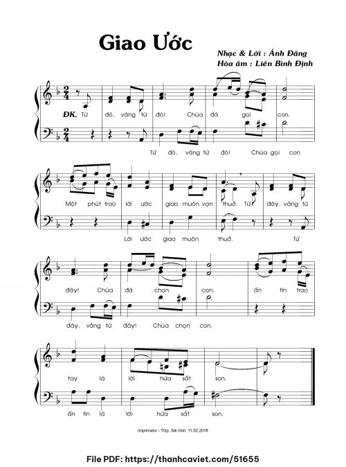 Giao ước – 3 bè - Lm. Ánh Đăng (Hòa âm: Liên Bình Định) - trang 1