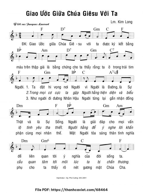 Giao ước giữa Chúa với ta - Lm. Kim Long - trang 1