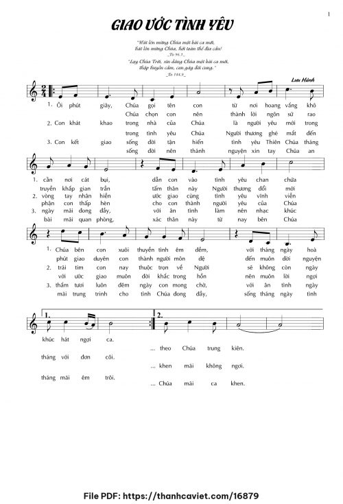 Giao ước tình yêu - Lm. Phong Trần - trang 1