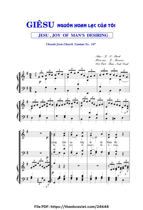 Giê-su nguồn hoan lạc của tôi - J. Bach - trang 1