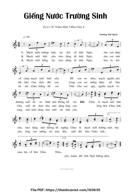 Giếng nước trường sinh - Trương Thế Bạch - trang 1