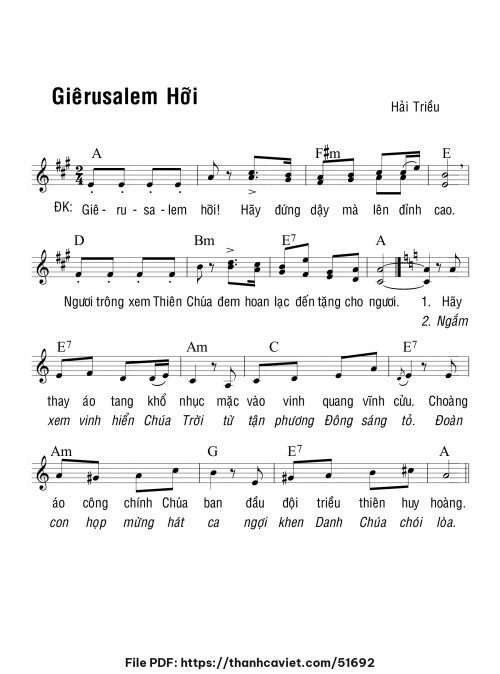 Giêrusalem hỡi - Hải Triều - trang 1