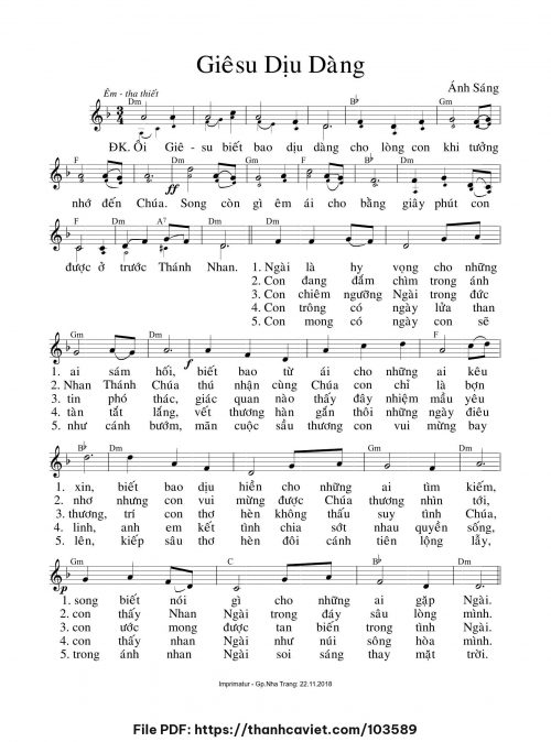 Giêsu dịu dàng - Ánh Sáng - trang 1