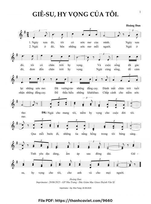 Giêsu hy vọng của tôi - Hoàng Đan - trang 1