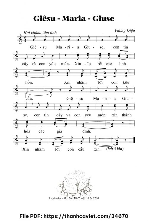 Giêsu Maria Giuse - Lm. Vương Diệu - trang 1