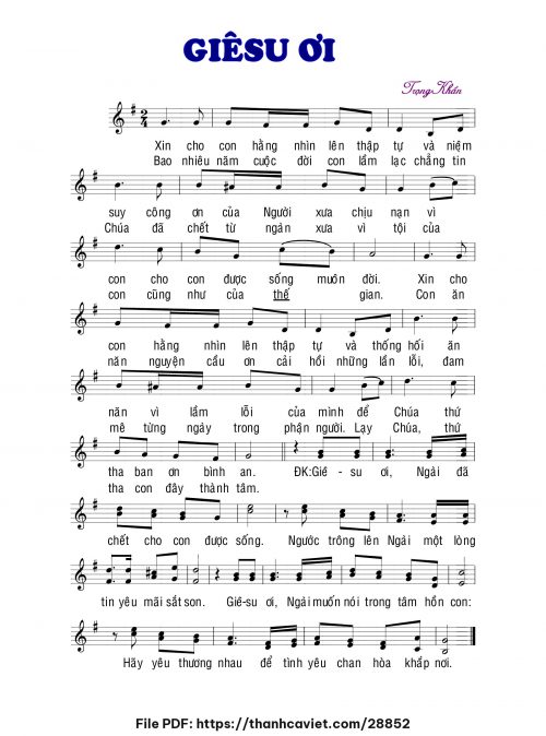 Giêsu ơi - Lm. Trọng Khẩn - trang 1