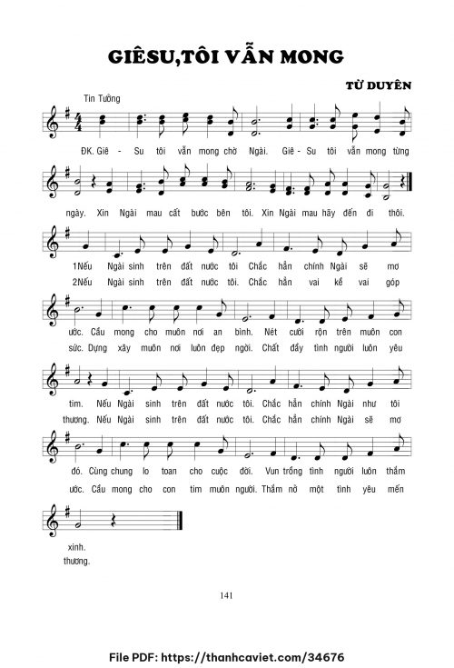 Giêsu tôi vẫn mong - Lm. Từ Duyên - trang 1