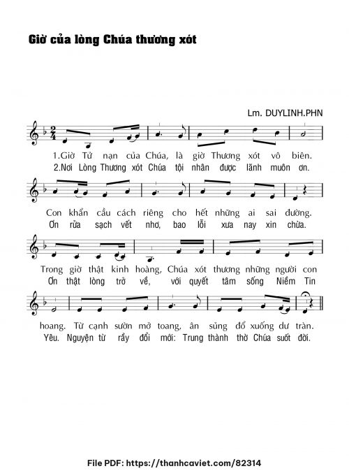 Giờ của lòng Chúa thương xót - Lm. DUYLINH.PHN - trang 1