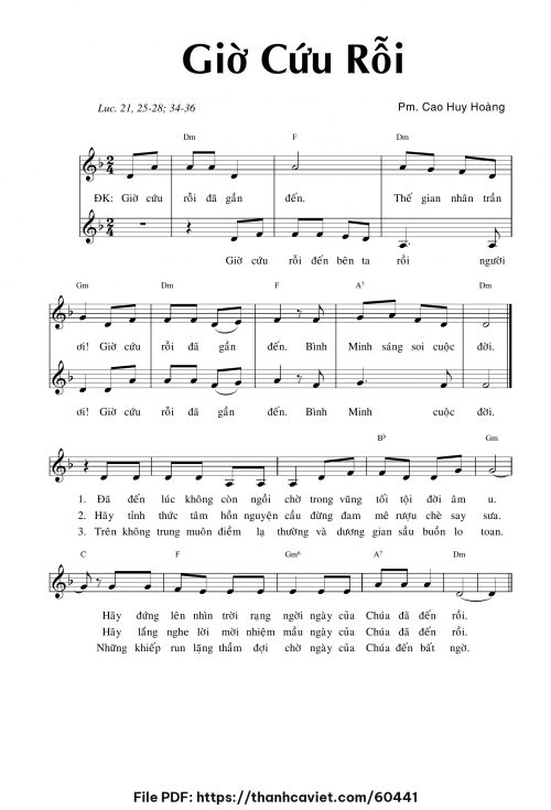Giờ cứu rỗi - Cao Huy Hoàng - trang 1