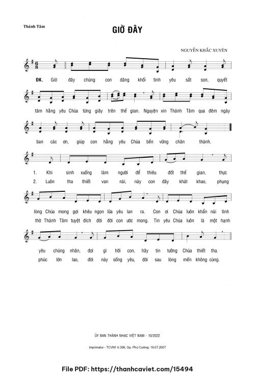 Giờ đây - Nguyễn Khắc Xuyên - trang 1
