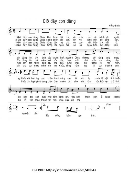 Giờ đây con dâng - Hồng Bính - trang 1