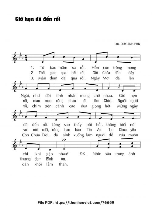 Giờ hẹn đã đến rồi - Lm. DUYLINH.PHN - trang 1