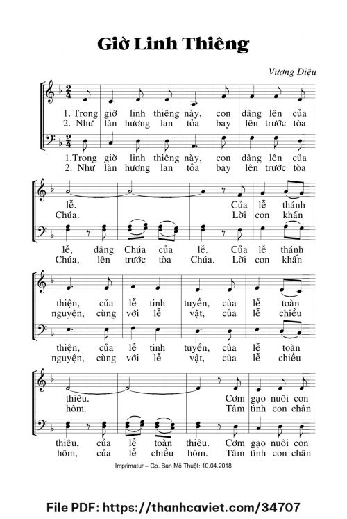 Giờ linh thiêng - Lm. Vương Diệu - trang 1