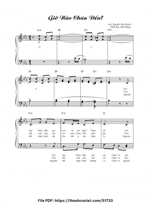 Giờ nào Chúa đến - Lm. Nguyễn Văn Tuyên - trang 1