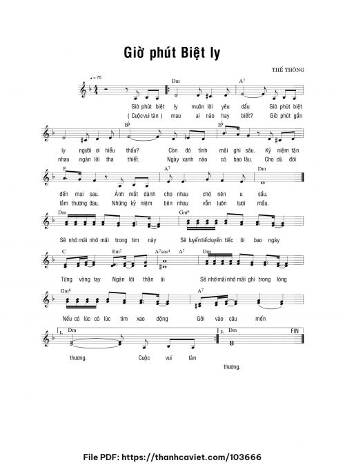 Giờ phút biệt ly - Thế Thông - trang 1