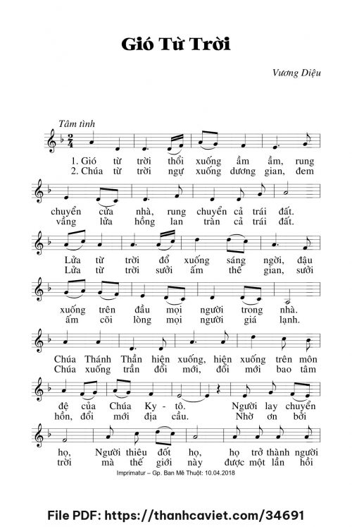 Gió từ trời - Lm. Vương Diệu - trang 1