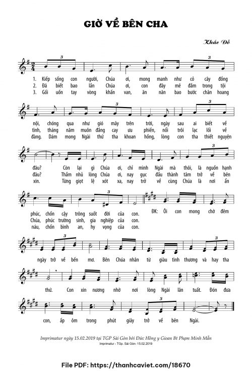 Giờ về bên Cha - Lm. Khắc Đỗ - trang 1