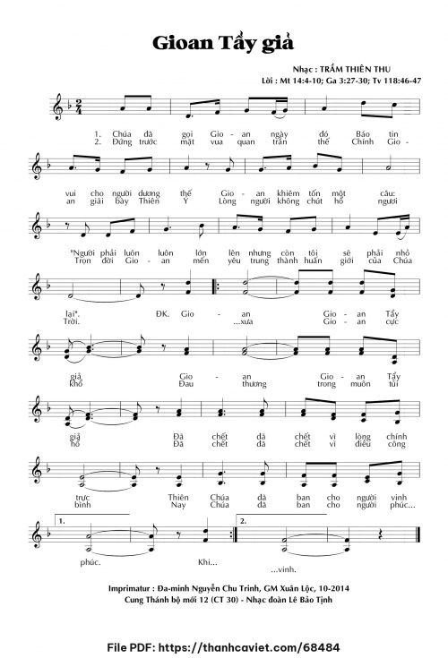 Gioan Tẩy giả - Trầm Thiên Thu - trang 1