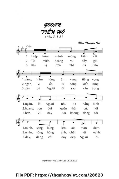 Gioan Tiền Hô - Mai Nguyên Vũ - trang 1