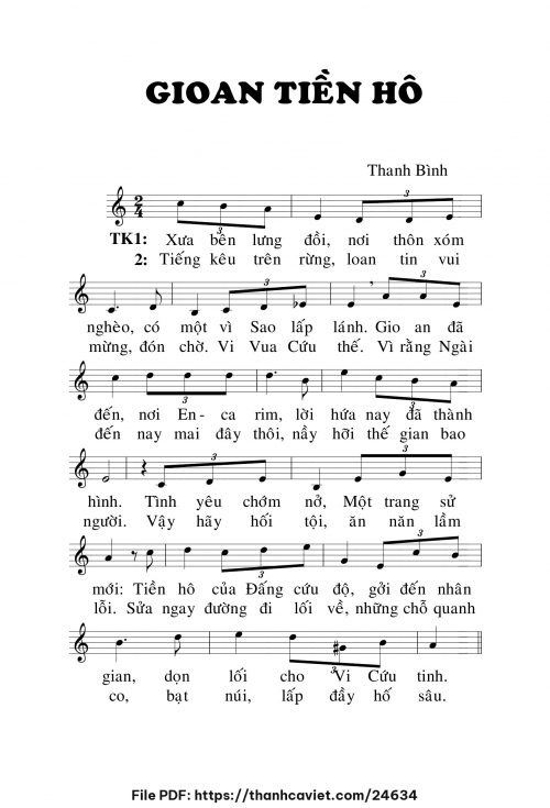 Gioan Tiền hô - Lm. Thanh Bình - trang 1