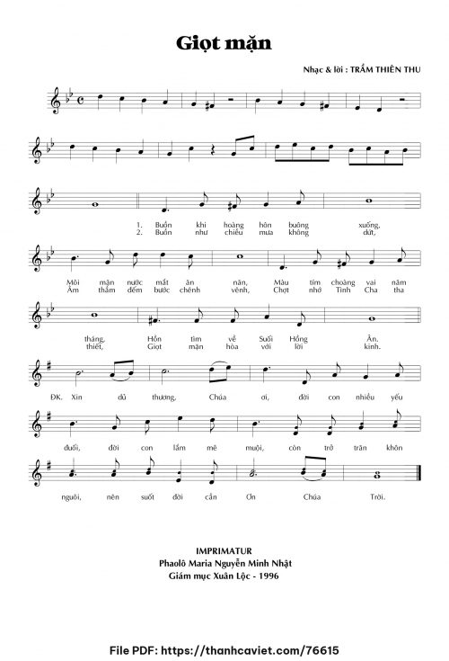 Giọt mặn - Trầm Thiên Thu - trang 1