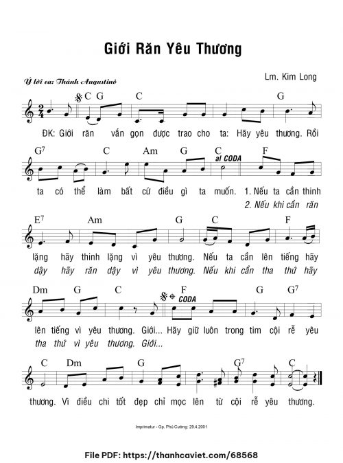 Giới răn yêu thương - Lm. Kim Long - trang 1