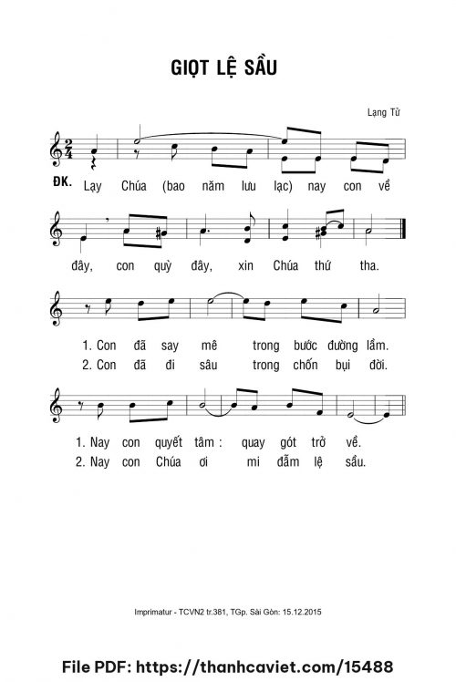 Giọt lệ sầu - Lạng Tử - trang 1