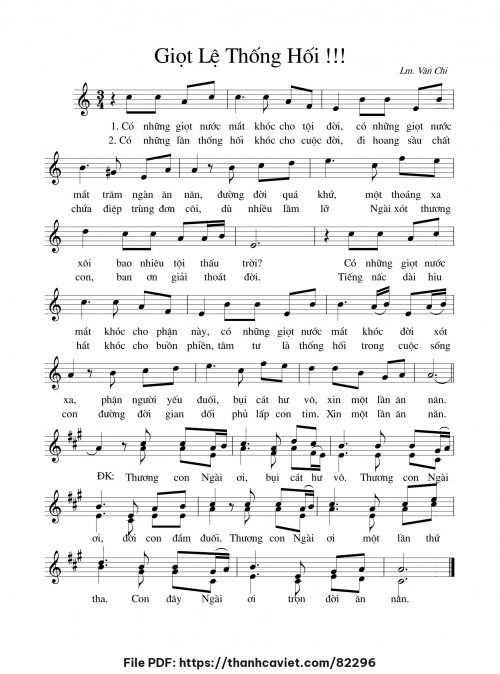 Giọt lệ thống hối - Lm. Văn Chi - trang 1