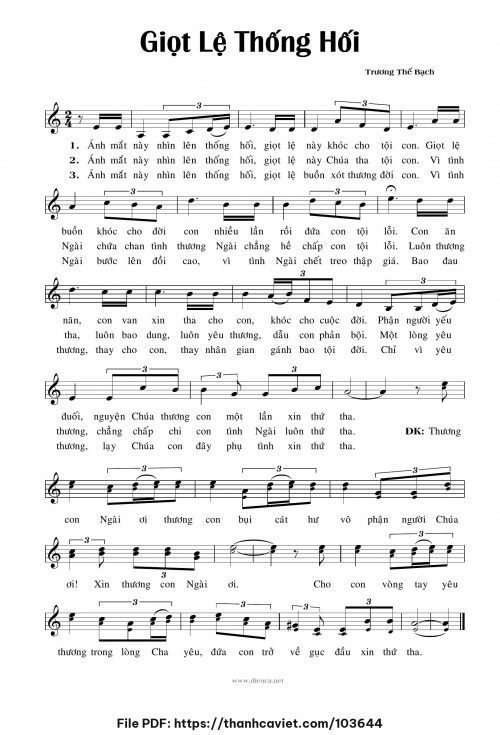 Giọt lệ thống hối - Trương Thế Bạch - trang 1