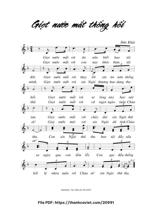 Giọt nước mắt thống hối - Đức Khải - trang 1