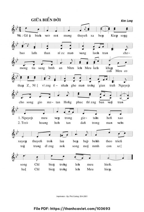Giữa biển đời - Lm. Kim Long - trang 1