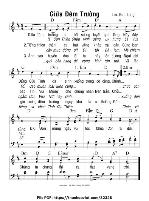 Giữa đêm trường - Lm. Kim Long - trang 1