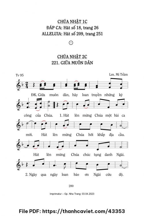 Giữa muôn dân [Tv 28, CN2 TNC] – - Lm. Mi Trầm - trang 1