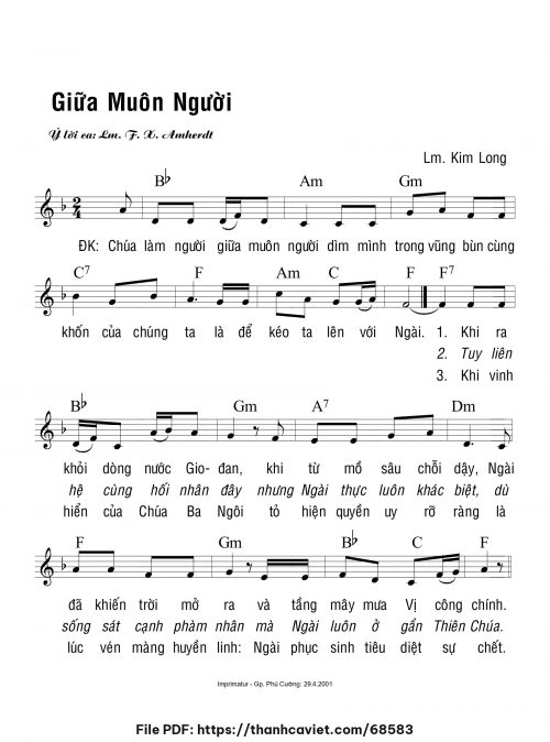 Giữa muôn người - Lm. Kim Long - trang 1