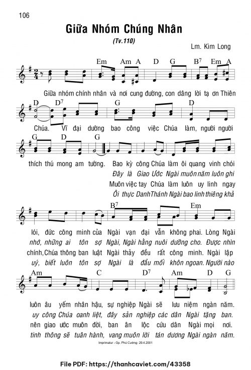 Giữa nhóm chính nhân - Lm. Kim Long - trang 1