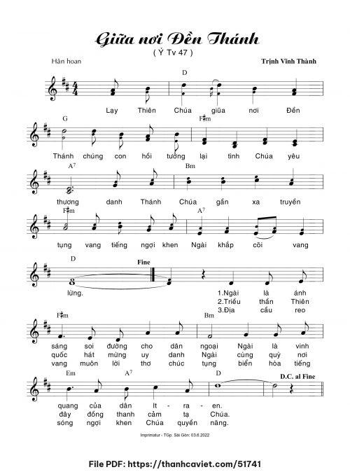 Giữa nơi Đền Thánh - Trịnh Vĩnh Thành - trang 1